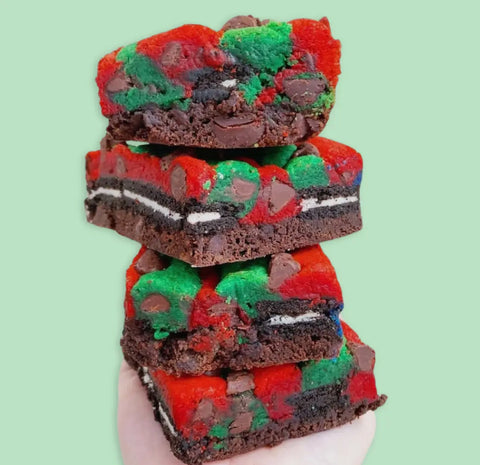 Baked in Color Christmas Themed Brookie Squares