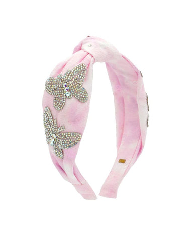 Bari Lynn Iridescent Butterfly Tie Dye knot Headband