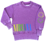 Rowdy Sprout Nirvana Plum Nevermind Crewneck  Or Rainbow Check Sweatpants