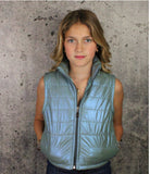 If So Clothing Puffer Metallic Vests  Blue, lilac, or green