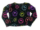 Flowers By Zoe Black Multi Color Smiley Top Or Leggings