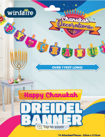 Happy Chanukah Paper Dreidel Banner