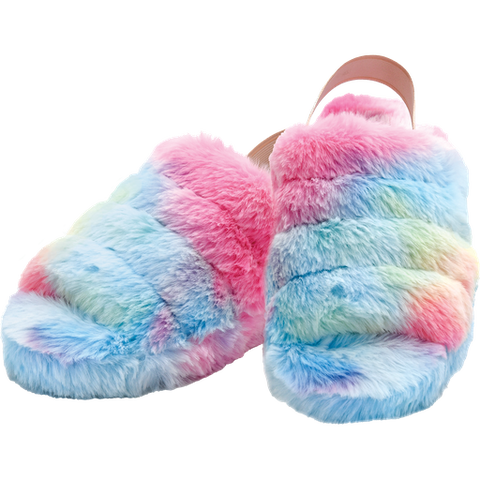 Rainbow Furry Slippers