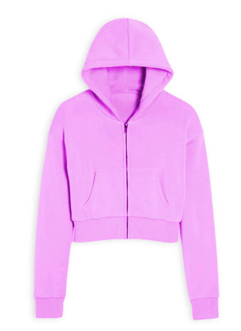 Katie J Juniors Dylan Zip Up Crop Hoodie