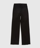 Tractr Crystal Slit Straight Black Wash Jeans