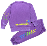 Rowdy Sprout Nirvana Plum Nevermind Crewneck  Or Rainbow Check Sweatpants