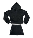 Flowers By Zoe Black Silver Studded Leggings/ Hoodie Or Skirt