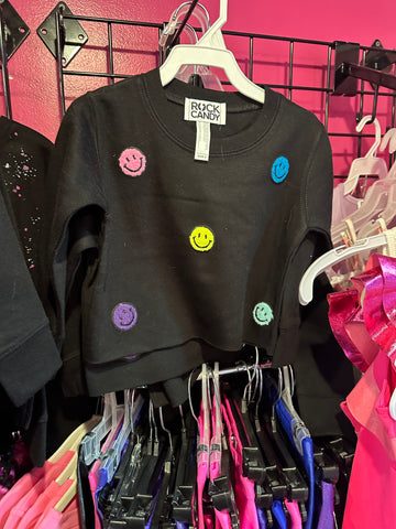 Rock Candy NY Black Smiley Patch Sweatshirt