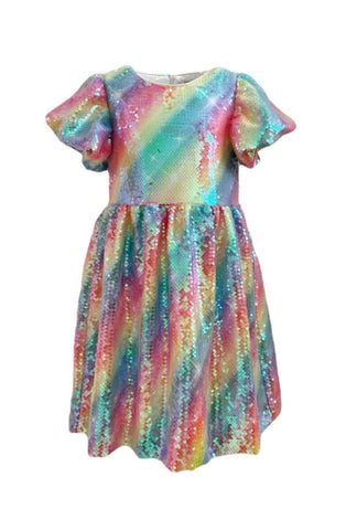 Lola And The Boys Shimmer Rainbow Sequin Dress