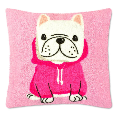 IScream Chenille Frenchie Pillow