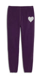 Katie J Juniors Shane Midnight Plum Cropped Hoodie Or Sweatpants With Heart