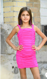 Katie J NYC  Tween Scarlett Dress Cobolt Blue/Neon Pink /Or Neon Purple