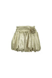 Flowers By Zoe Gold Lame Sparkling Bubble Skirt And Smocked Long Sleeve Top Set