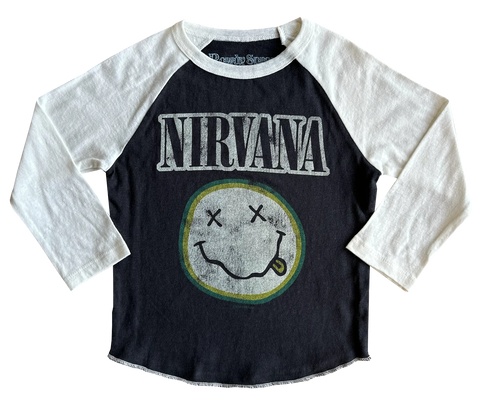 Nirvana Smiley Raglan Long Sleeve Thermal Tee