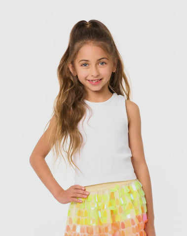 Malibu Sugar Little Girls Sleeveless Ribbed Tank Top