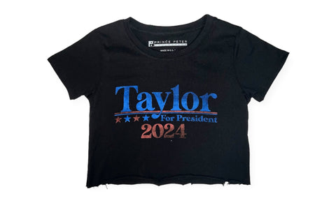 Taylor For President Crop T-Shirt