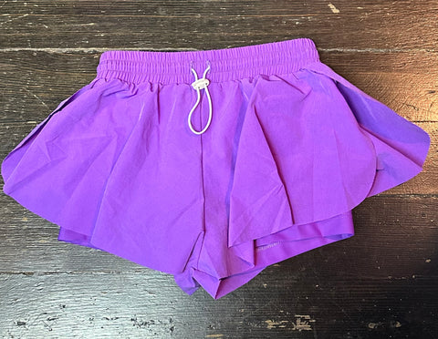 Flowers By Zoe Purple Microfiber Flutter Shorts