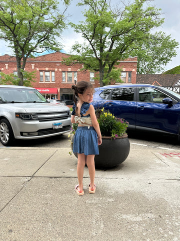 Flowers By Zoe Ombré Denim Tie Top