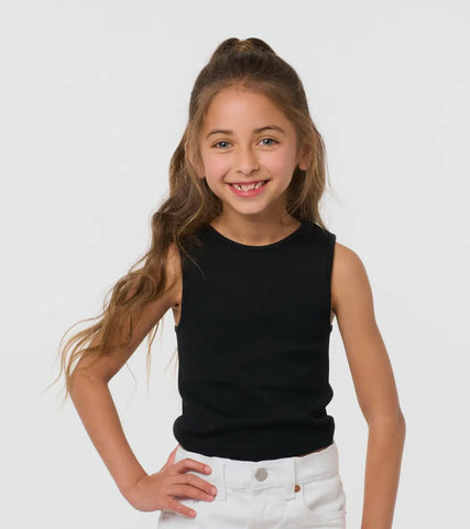 Malibu Sugar Little Girls Sleeveless Ribbed Tank Top