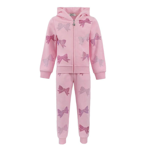 Lola And The Boys Crystal  Bow Jogger Set