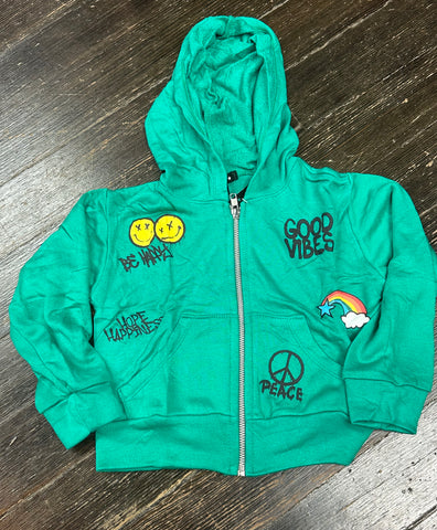 Flowers By Zoe Green Zip Up Hoodie