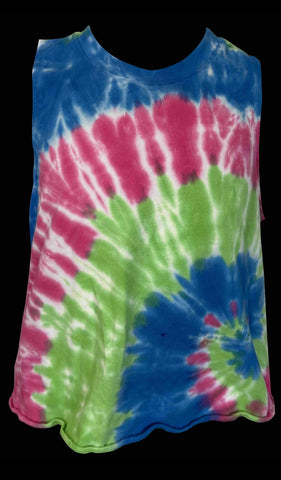 Erge Designs Swirl Tie Dye Blue Green And Pink Tank/Top/ Shorts /Dress Or Skorts