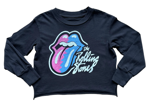 Rowdy Sprout Rolling Stones (tm) Not So Cropped Ling Sleeve Tee