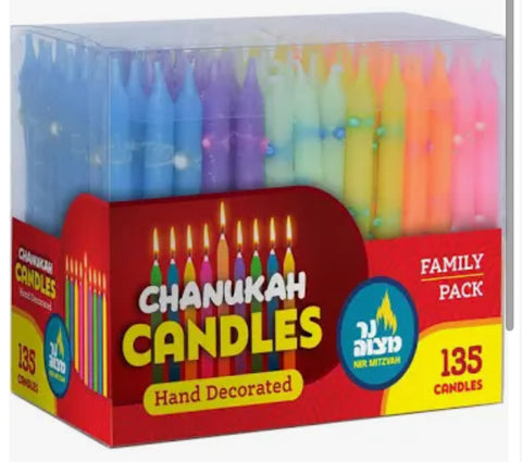 Chanukah Candles Multi Color Family Pack 135