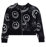 Flowers By Zoe Black Splatter Smiley Sweatpants /Zip Up  Hoodie Or Skirt