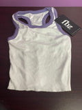 Flowers By Zoe White Tank With Lavender Trim