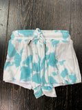 Flowers By Zoe Aqua Tie Dye Ribbed Shorts Or Tank