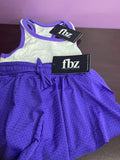 Flowers By Zoe White Ribbed Tank With Purple Trim