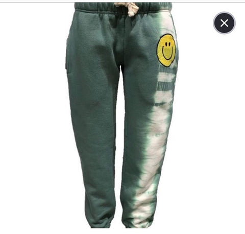 Vintage Havana Green Tie Dye Smiley Jogger